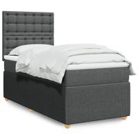 Boxspring met matras stof donkergrijs 120x190 cm - thumbnail