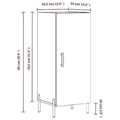 Dressoir 34,5x34x90 cm bewerkt hout bruineikenkleurig