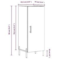 Dressoir 34,5x34x90 cm bewerkt hout bruineikenkleurig - thumbnail