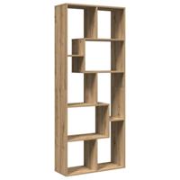 Kamerscherm / boekenkast 67x25x161,5 cm hout artisanaal eiken - thumbnail