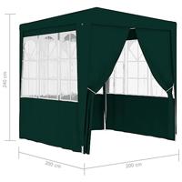 Partytent met zijwanden professioneel 90 g/m 2x2 m groen - thumbnail
