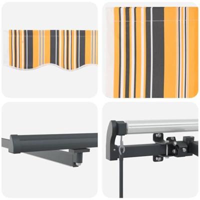 Handmatige Inklapbare Luifel met LED Meerkleurige Stripe 600x300 cm