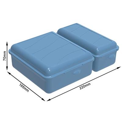 Rotho twin lunchbox 1.05+0.55l horizon blauw