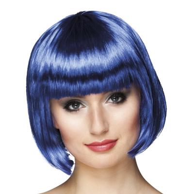Pruik bobline cabaret blauw