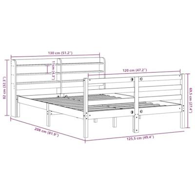 Bedframe zonder matras massief grenenhout wasbruin 120x190 cm Bedframe zonder matras massief grenenhout wasbruin 120x190 cm