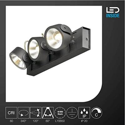 SLV Richtbare spotsKalu Led 3-lichts - 3x47w zwart - 1000131