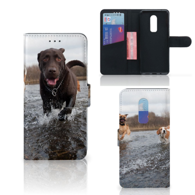OnePlus 6 Telefoonhoesje met Pasjes Honden Labrador OnePlus 6 Telefoonhoesje met Pasjes Honden Labrador