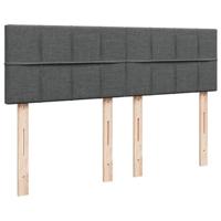 Boxspring met matras stof donkergrijs 140x200 cm - thumbnail