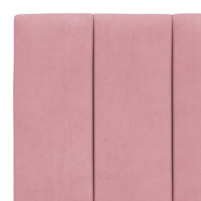 Bed met matras "Hanko" fluweel roze 80x200 cm