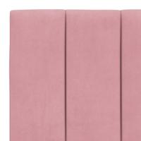 Bed met matras "Hanko" fluweel roze 80x200 cm - thumbnail
