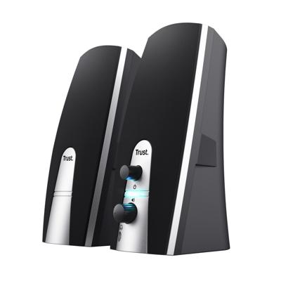 Trust 24660 luidspreker set 5 W PC/Laptop Zwart, Metallic 2.0 kanalen