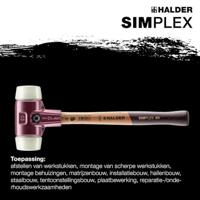 Halder Kunststofhamer | lengte 490 mm hoofd-d. 80 mm | hard hout | nylon wit | 1 stuk - 3008.080 3008.080 - thumbnail