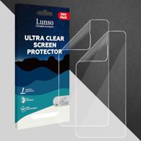 Lunso - iPhone 15 Plus - Duo Pack (2 stuks) Beschermfolie - Full Cover Screen protector - thumbnail