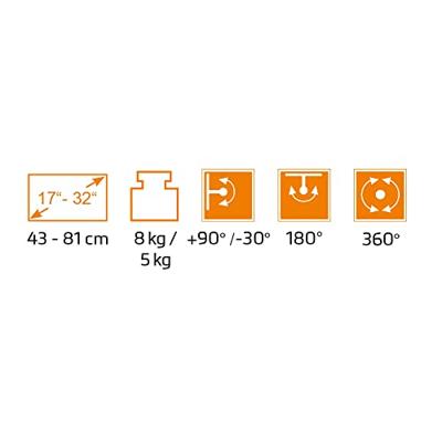 My Wall HL52L Tafelbeugel voor monitor Aantal monteerbare displays: 1 Display(s) 43,2 cm (17) - 81,3 cm (32) Zilver In hoogte verstelbaar, Draaibaar,