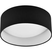 LED Plafondlamp Zwart Textiel - Rond - Warm Wit 3000K - 12W - thumbnail