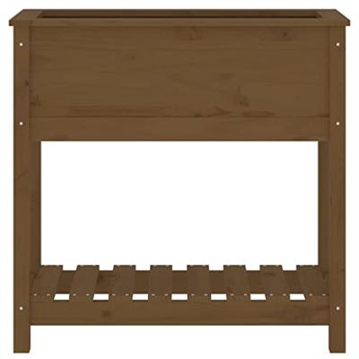Plantenbak met schap 82,5x34,5x81 cm grenenhout honingbruin - thumbnail