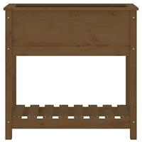 VidaXL Plantenbak met schap 82,5x34,5x81 cm grenenhout honingbruin - thumbnail
