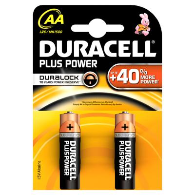 Duracell AA 2 Plus alkaline batterijen