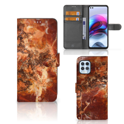 Motorola Moto G100 | Bookcase | Marmer Bruin