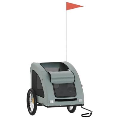 Hondenfietstrailer oxford stof en ijzer grijs - thumbnail