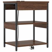 Nachtkastje bruin eikenkleur Bewerkt hout - thumbnail