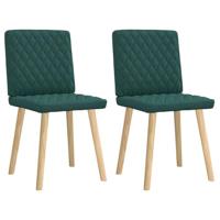 Eetkamerstoelen 2 st stof donkergroen - thumbnail