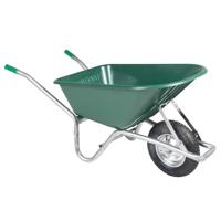 Kruiwagen 90 L 150 kg gegalvaniseerd staal en kunststof groen - thumbnail