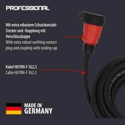 Brennenstuhl Professional verlengsnoer VN 1200 | IP44 | 10m | Zwart | H07RN-F 3G2,5 - 9162100110