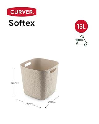 Curver Softex opbergmand Cube Krijtwit - thumbnail