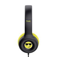 Trust Nouna Hoofdtelefoon met Kabel voor Kinderen 4-10 Jaar met Volumebegrenzing (85dB), On Ear Opvouwbare Headphones met In-line Microfoon en Stickers, Jack 3.5mm, voor Switch, Tablet, Muziek, Zwart - thumbnail