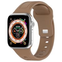 By Qubix - Square siliconen band - Bruin - Compatible met Apple Watch 44mm / 45mm / 46mm / 49mm - Compatible Apple watch bandjes - thumbnail