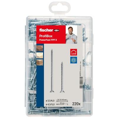 Fischer 562279 Meisterbox PowerFast II SK PZ Spaanplaatschroeven assortiment Kruiskop Pozidriv Staal Galvanisch verzinkt 1 set(s) Fischer 562279 Meisterbox PowerFast II SK PZ Spaanplaatschroeven assortiment Kruiskop Pozidriv Staal Galvanisch verzinkt 1 set(s)
