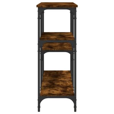 Wandtafel 160x29x75 cm bewerkt hout gerookt eikenkleurig Wandtafel 160x29x75 cm bewerkt hout gerookt eikenkleurig