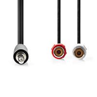 Stereo-Audiokabel | 3,5 mm Male - 2x RCA Female | 0,2 m | Zwart - thumbnail