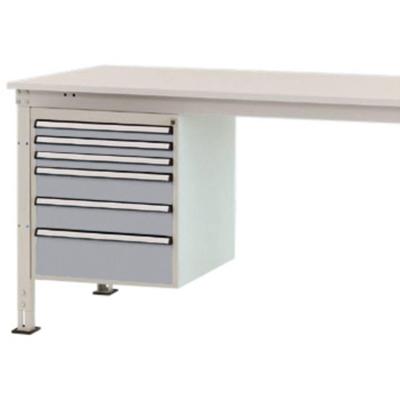 Manuflex ZB4913.9006 Behuizing onderbouw stationair, gebruiksh. 500 mm met 6 lades. Voor tafel diepte 1000 mm Manuflex ZB4913.9006 Behuizing onderbouw stationair, gebruiksh. 500 mm met 6 lades. Voor tafel diepte 1000 mm