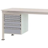 Manuflex ZB4913.9006 Behuizing onderbouw stationair, gebruiksh. 500 mm met 6 lades. Voor tafel diepte 1000 mm - thumbnail