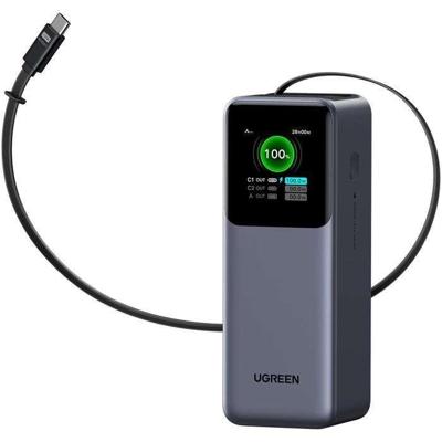 UGREEN Powerbank - 165W - USB-A en USB-C - Uitschuifbaar - Zwart