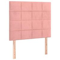 Boxspring met matras en LED fluweel roze 100x200 cm - thumbnail
