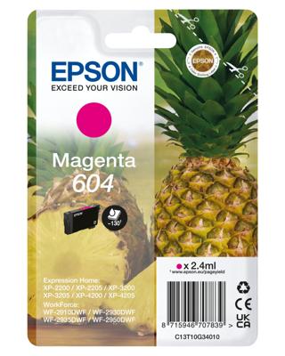 Epson inktcartridge 604, 130 pagina's, OEM C13T10G34010, magenta