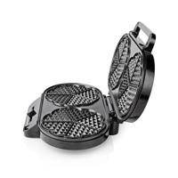 Nedis kawp110fbk dubbel wafelijzer 2x 14 cm 1200 w zwart - thumbnail