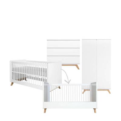 Bopita 3-delige meegroeikamer greeploos wit/naturel Lynn Bopita 3-delige meegroeikamer greeploos wit/naturel Lynn