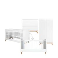 Bopita 3-delige meegroeikamer greeploos wit/naturel Lynn - thumbnail