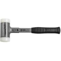 Halder Kunststofhamer | lengte 310 mm hoofd-d. 50 mm | stalen buis terugslagvrij | hard nylon wit | 1 stuk - 3377.050 - 3377.050 - thumbnail