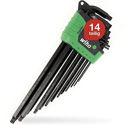 Wiha Stiftsleutelset | in ErgoStar houder | TORX® | MagicSpring® | 14-delig | chemisch gezwart | in blister - 43848 - 43848