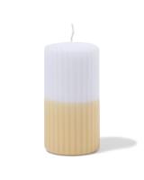 HEMA Stompkaars ⌀7x13cm ribbel wit-lichtgeel (lichtgeel) - thumbnail
