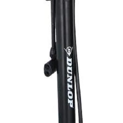 Dunlop Fietspomp staand met Extra Ventielen Zwart - thumbnail