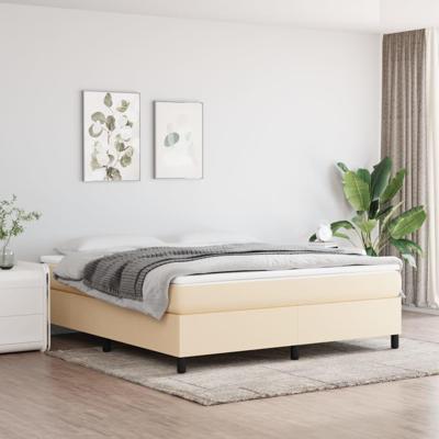 Boxspring met matras stof crèmekleurig 180x200 cm