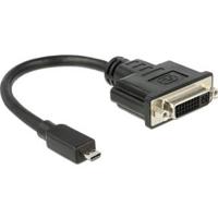 Delock 65563 HDMI / DVI Adapter [1x HDMI-stekker D micro - 1x DVI-bus 24+5-polig] Zwart 20.00 cm - thumbnail