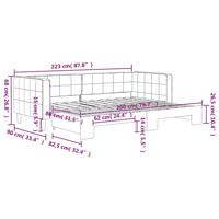 Slaapbank met onderschuifbed 80x200 cm fluweel donkergrijs - thumbnail