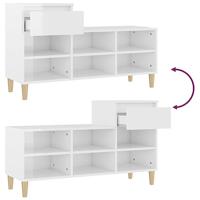 VidaXL Schoenenkast 102x36x60 cm bewerkt hout hoogglans wit - thumbnail